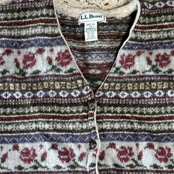 L.L. Bean Women's Vintage Fair Isle Sweater Vest Multicolor Size L - Picture 3 of 4